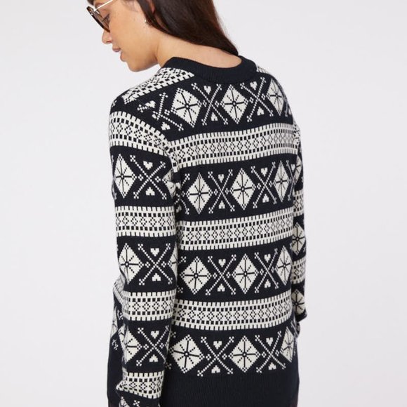 Joanie Enni Fair Isle Knit Jumper in Black US size Medium NWT - Picture 7 of 9